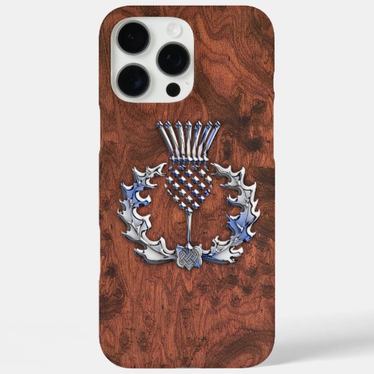 Zilveren grijze Schotse distel decor op een Case-Mate iPhone Case (Achterkant)