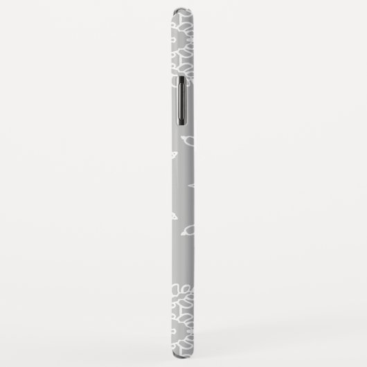 Zilveren Grijze Sneeuwvlokken Kerstvakantie Monogr Case-Mate iPhone Case (Achterkant/rechts)