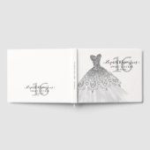 Zilveren Grijze Sparkle Glitter Jurk 16e Verjaarda Gastenboek (Volledig)