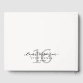 Zilveren Grijze Sparkle Glitter Jurk 16e Verjaarda Gastenboek (Achterkant)