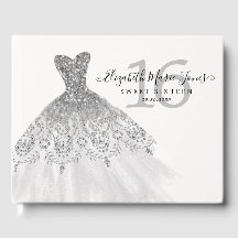 Zilveren Grijze Sparkle Glitter Jurk 16e Verjaarda