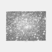 Zilveren Grijze Sterren Fleece Deken (Voorkant (Horizontaal))