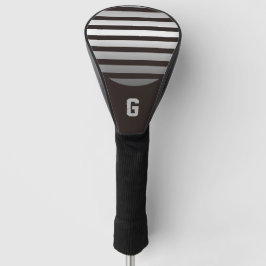 Zilveren Grijze Strepen met Monogram Golfheadcover
