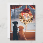 Zilveren grijze Texaanse lijnkunstpatroon kerstkaa Feestdagenkaart (Achterkant)