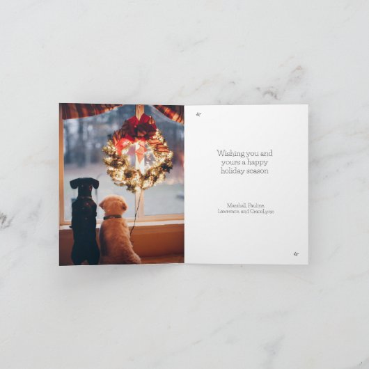 Zilveren Grijze Texas Lijn Kunst Patroon Feestdagen Kaart (Binnen)