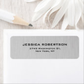 Zilveren Grijze Textuur Duidelijke Elegante Modern Etiket (Insitu)