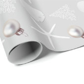 Zilveren grijze tropische kerstverpakkings papier (Rol Hoek)