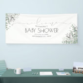 Zilveren groen takken Baby shower banner (Beurs)