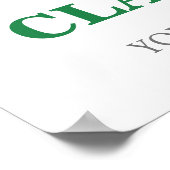 Zilveren Groene Graduation Party Custom 20x30 Foto Poster (Hoek)