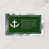 Zilveren Groene Kerk Pastor Priester Visitekaartje (Achterkant)