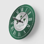 Zilveren Groene Kerk Waardering Jubileum Gift Ronde Klok (Hoek)