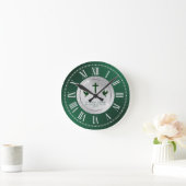 Zilveren Groene Kerk Waardering Jubileum Gift Ronde Klok (Huis)