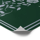 Zilveren Groene Koninklijke Middeleeuwse Zwaard Br Poster (Hoek)