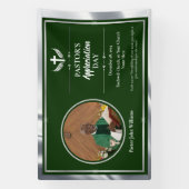 Zilveren Groene Pastor Waardering Kerk Evenement Spandoek (Verticaal)