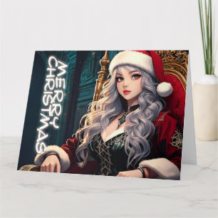 Zilveren haar Kerstman – Prettig Kerstfeest Kaart