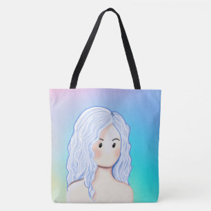 Zilveren Haar Schoonheid Tote Bag