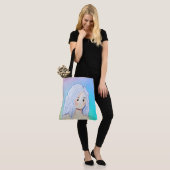 Zilveren Haar Schoonheid Tote Bag (Op model)