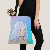 Zilveren Haar Schoonheid Tote Bag (Dichtbij)
