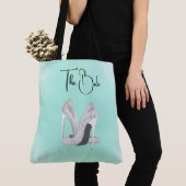 Zilveren Hakken op Mint Tote Bag (Dichtbij)