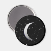Zilveren halve maan - sterrenachtergrond magneet (Voorkant / Achterkant)