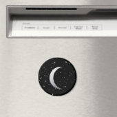 Zilveren halve maan - sterrenachtergrond magneet (Insitu (Vaatwasser))