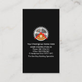 Zilveren hamer op gouden gebouw visitekaartje (Achterkant)