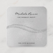 Zilveren Handgemaakte QR Code Sieraden Display Kaa Contactkaartje (Voorkant)