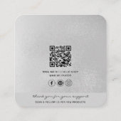 Zilveren Handgemaakte QR Code Sieraden Display Kaa Contactkaartje (Achterkant)