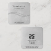 Zilveren Handgemaakte QR Code Sieraden Display Kaa Contactkaartje (Voorkant / Achterkant)