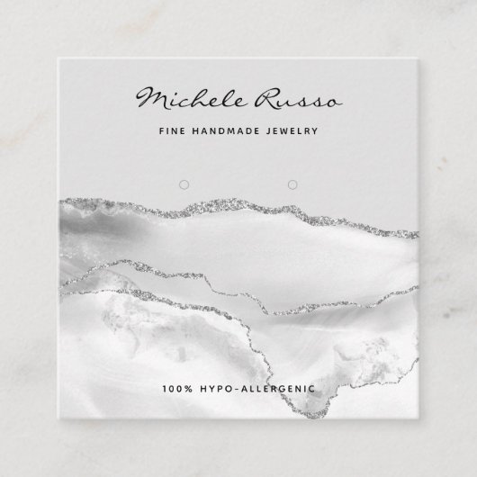 Zilveren Handgemaakte QR Code Sieraden Display Kaa Contactkaartje (Voorkant)