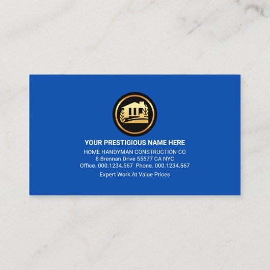 Zilveren Handyman Gereedschap Tandwiel Visitekaartje (Achterkant)