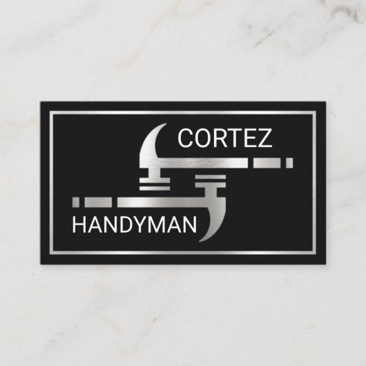 Zilveren Handyman Hamert Frame Visitekaartje (Voorkant)