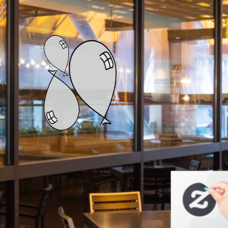 Zilveren Happy Balloons Drie Maten Window Cling Raamsticker