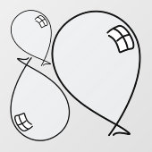 Zilveren Happy Balloons Drie Maten Window Cling Raamsticker (Vel)