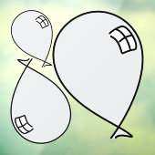 Zilveren Happy Balloons Drie Maten Window Cling Raamsticker (Vel 3)