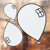 Zilveren Happy Balloons Drie Maten Window Cling Raamsticker (Vel 2)