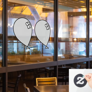 Zilveren Happy Balloons Twins Window Cling Raamsticker