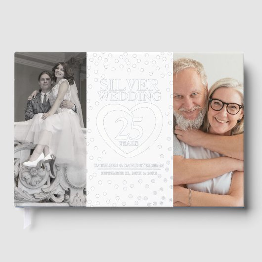 Zilveren hart 25ste huwelijksverjaardag foto's bla gastenboek (Voorkant)