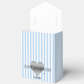 Zilveren hart blauw en wit douchefeest bedankdoosjes (Open)