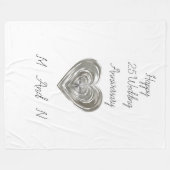 zilveren hart bruiloft Jubileum Fleece Deken (Voorkant (Horizontaal))