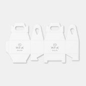 Zilveren hart bruiloft paar naam brief modern bedankdoosjes (Uitgevouwen)