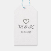 Zilveren hart bruiloft paar naam brief modern cadeaulabel (Achterkant)