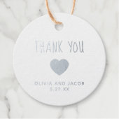 zilveren hart | Eenvoudige bruiloft dank u Bedankjes Labels (Voorkant)