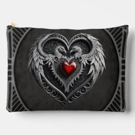 Zilveren hart met vleugels. etui