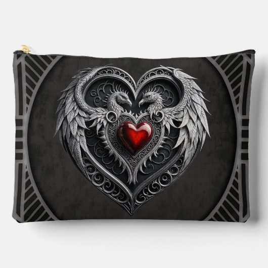 Zilveren hart met vleugels. etui (Voorkant)