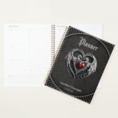 Zilveren hart met vleugels planner (Display)