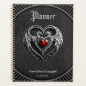 Zilveren hart met vleugels planner (Voorkant)