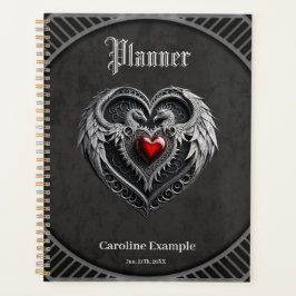Zilveren hart met vleugels planner