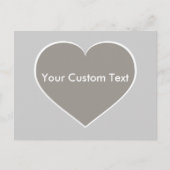 Zilveren hart met witte omtrek briefkaart (Voorkant)