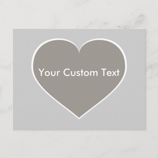 Zilveren hart met witte omtrek briefkaart (Voorkant)